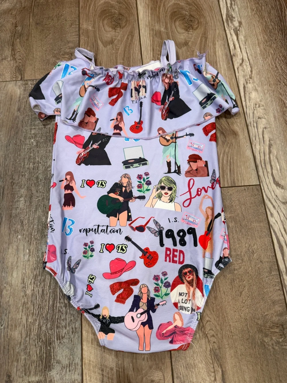 Auewiuny Taylor Swift Graphic One Piece Swimsuit Size 7-8